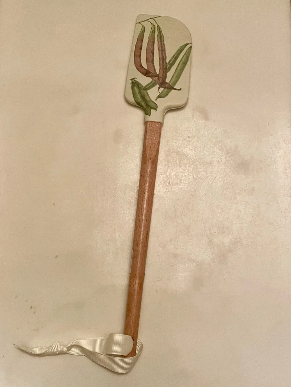 Wood-Handle Rubber Spatula: beans
